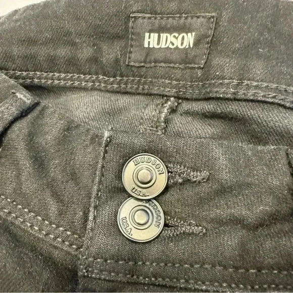 Hudson women’s black jeans. Button down flap back pockets size 24 - Picture 4 of 10